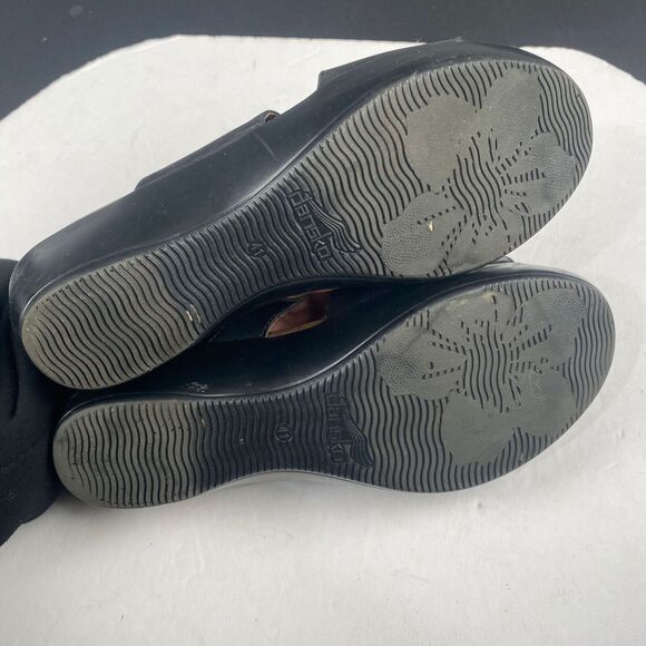 Dansko Women's size 41 Dixie Full Grain Black/Turquoise Women's Sandals Leather - Picture 3 of 16